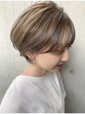 【Des.Art赤坂】耳掛けショート×小顔ボブ×ハイライトカラー
