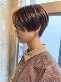 ボーイッシュハンサムショート_くびれヘアアプリコットオレンジ