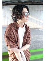 ジャコ ヘアー(jako HAIR)&nbsp;センターパートスパイラルパーマくせ毛風パーマ　マッシュウルフ