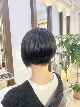 ヘアアーク(HAIR arc) 黒髪#愛され#前下がりショートボブ#奏の杜#かわいい#くびれ