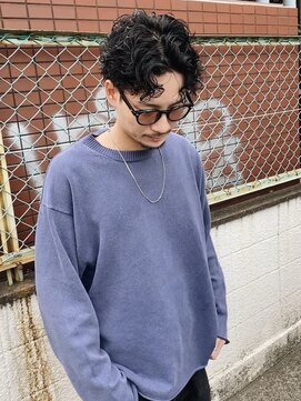 レガシーヘアーデザイン(Legacy hair design) Kazu × 大人ヘア グランジパーマ ショート センターパート