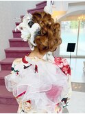 華やかまとめ髪☆浴衣アップスタイル