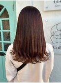 外はねロブ/毛先ワンカール/チョコレートブラウン/ゆる巻き/韓国