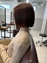 ヘアーエバリーズ(hair Everies) 切りっぱなしボブ×ワインレッド