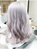 ロングレイヤーカット（デザインカラーローライト厚めバング