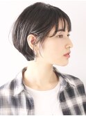 大人モードショートボブ／30代40代／黒髪ショート