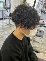 スパイラルパーマ/黒髪/ツーブロック