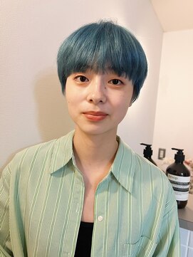 テトヘアー(teto hair) ペール　ブルー　マッシュ