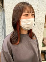 マジコ 下北沢本店(Magico) ブリーチインナーカラーオレンジカラー前髪カットトリートメント