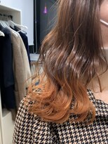 アールプラスヘアサロン(ar+ hair salon) 裾カラーアプリコットオレンジ