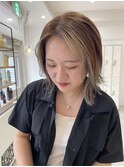 ハイトーンベージュ+ホワイトブロンドフェイスフレーミング