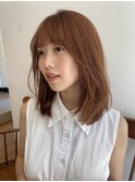 大人かわいい小顔顔まわりレイヤーカット/シースルー前髪