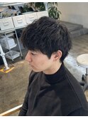 ツイストスパイラルパーマスパイキーショートピンパーマ