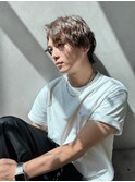 暗めカラー/グランマッシュ/デザインカラー/フェザーパーマ/国立