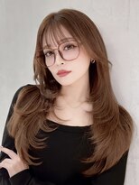 ロムーク 表参道(LOMKH)&nbsp;秋冬はエクステでイメチェン/レイヤーカット/ヘーゼルグレージュ