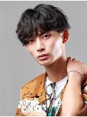 ナチュラルスパイラル無造作な動きのシースルーマッシュ