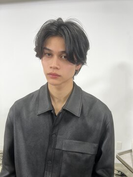 サイン 渋谷(SIGN) メンズセンターパートハッシュカットカルマパーママッシュウルフ