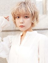 ラフィス ヘアー エラン 東尾道店(La fith hair elan)&nbsp;【La fith】ホワイトブロンド×ショートボブ