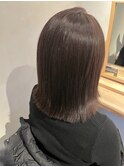 ラベンダーブラウン×切りっぱなしボブ