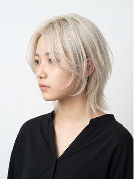 ミーロ 仙台東口(miiro) ミディアムウルフカット10代20代30代ブロンド