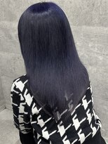 ルイス(L'wis)&nbsp;ネイビーブルー学割U24ケアブリーチ渋谷10代20代30代Wカラー1回