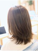 【赤羽リビーチ】外ハネミディ×透明感ハイライトベージュカラー