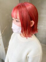テトヘアー(teto hair)&nbsp;ピンクベージュ、ピンクパープル、切りっぱなしボブ、外ハネ