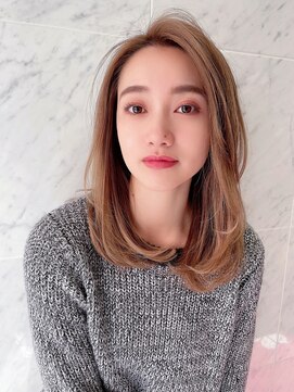 ロンドローズ 名古屋(Lond damaskRose) チョコレート 切りっぱなし イヤリングカラー 韓国ヘア 顔周り
