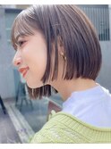 ニュアンスカラー×ヌーディーベージュ×コンパクトミニボブ