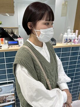 オーシャン(Ocean) ［Ocean Hair&Life 水田］トレンドフルバング×カシスカラー