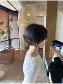前髪なしショートボブ