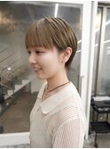 ケアブリーチハイトーンブラウンショートマッシュカット