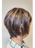 グラデーションボブ×ヘアマニキュア×ハイライト