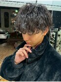ミニウルフチェリーブラウンホワイトグレージュフェザーパーマ