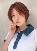 ショート/コーラルオレンジ/ナチュラルブラウン/くびれショート