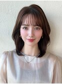 大人かわいい外ハネセミロング/ココアブラウン【浦和】