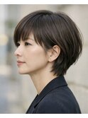 大人クールショート/ダークブラウン/30代/40代/50代/
