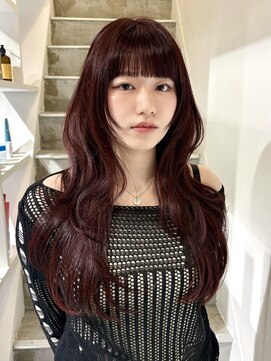 ヨーク(YOKE) 【YOKE】レイヤーシャギーカットワインレッドブリーチなし顔周り