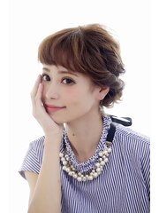 ふんわりガーリーアップ　ヘアセット