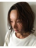 切りっぱなしボブ　× ニュアンスウェーブ