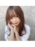 シースルーバング×大人可愛いゆるふわパーマ