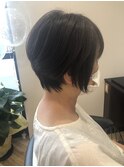 前下がりショート×チョコレートブラウン