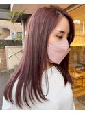 ピンクカラー　髪質改善　酸熱トリートメント