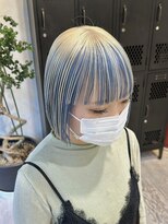 ヲタク(wotaku.) アンブレラカラー/ハイトーン/ケアブリーチ/ボブ/水色カラー