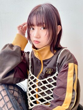 ケーツー あべのキューズモ-ル店(K-two) 小顔顔周りレイヤーカット*レイヤーボブ*カシスピンクカラー