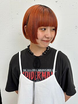 ジルスタジオ(JILL STUDIO) JILL STUDIO ショートボブ×姫カット/オレンジカラー