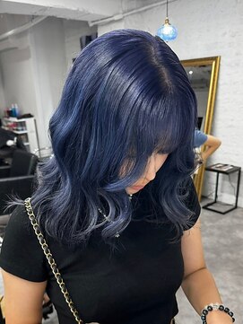 リア(riah) うる艶ハイブリーチカラー/ケアブリーチ使用/サファイアブルー