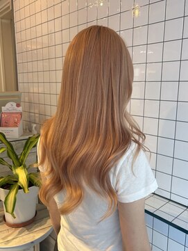 ヘアー アレス(hair ales) ピーチピンクカラー ブリーチカラー エフェクトブリーチ