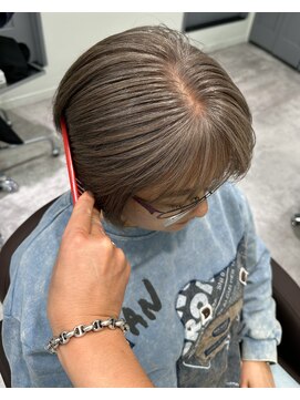ハイライトボブ40代50代グレイカラー白髪染め白髪ぼかし