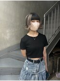 bibito ボブコントラストカラー　ブリーチカラー　ベージュ